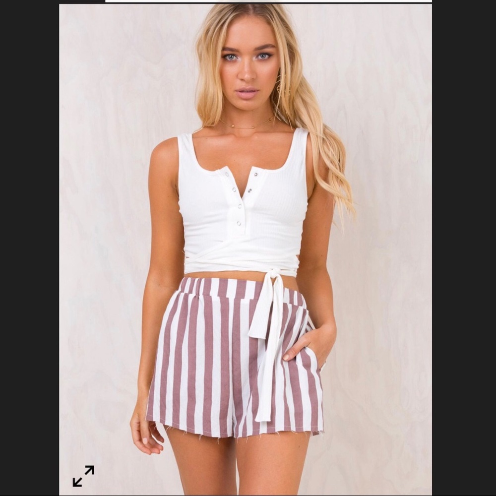 Striped Linen Shorts